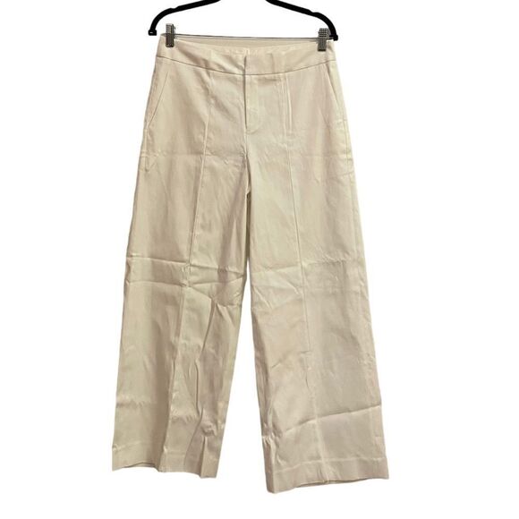 Everlane NWOT White Stretch High Waist Wide Leg Minimalist Neutral Trouser Pant - Picture 1 of 6